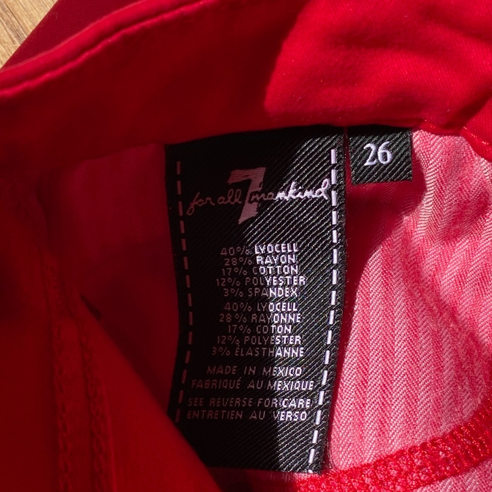 Seven For All Mankind red skinny leg jeans